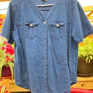 NY Line Navy Blouse, Size Med